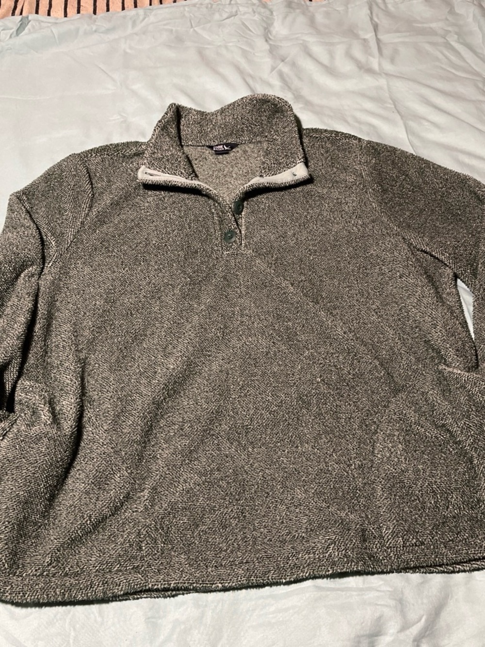 Eddie Bauer Gray Heather Half-Zip Pullover Sweater